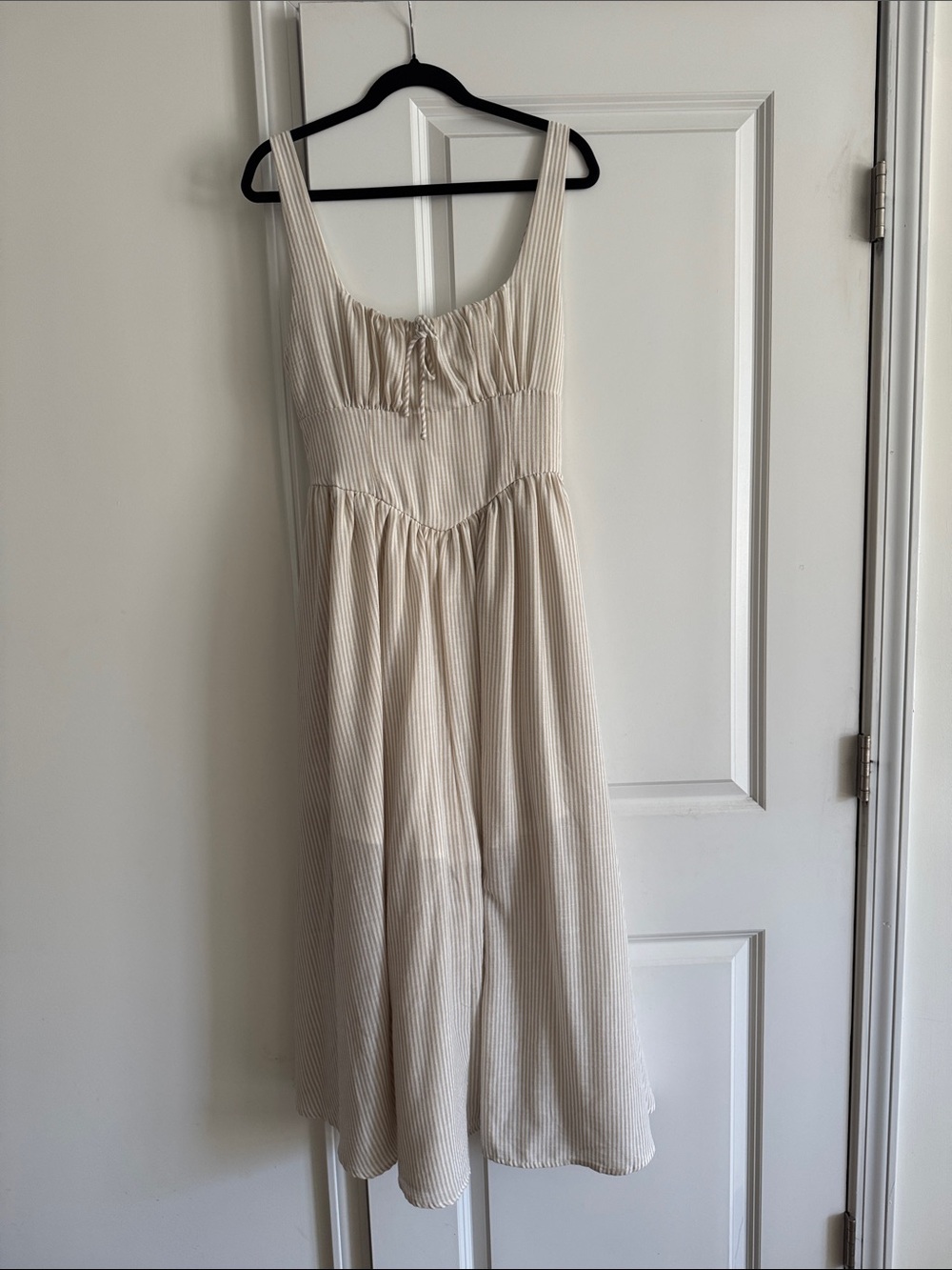 Women’s Cream Maxi Dress with Scoop Neck